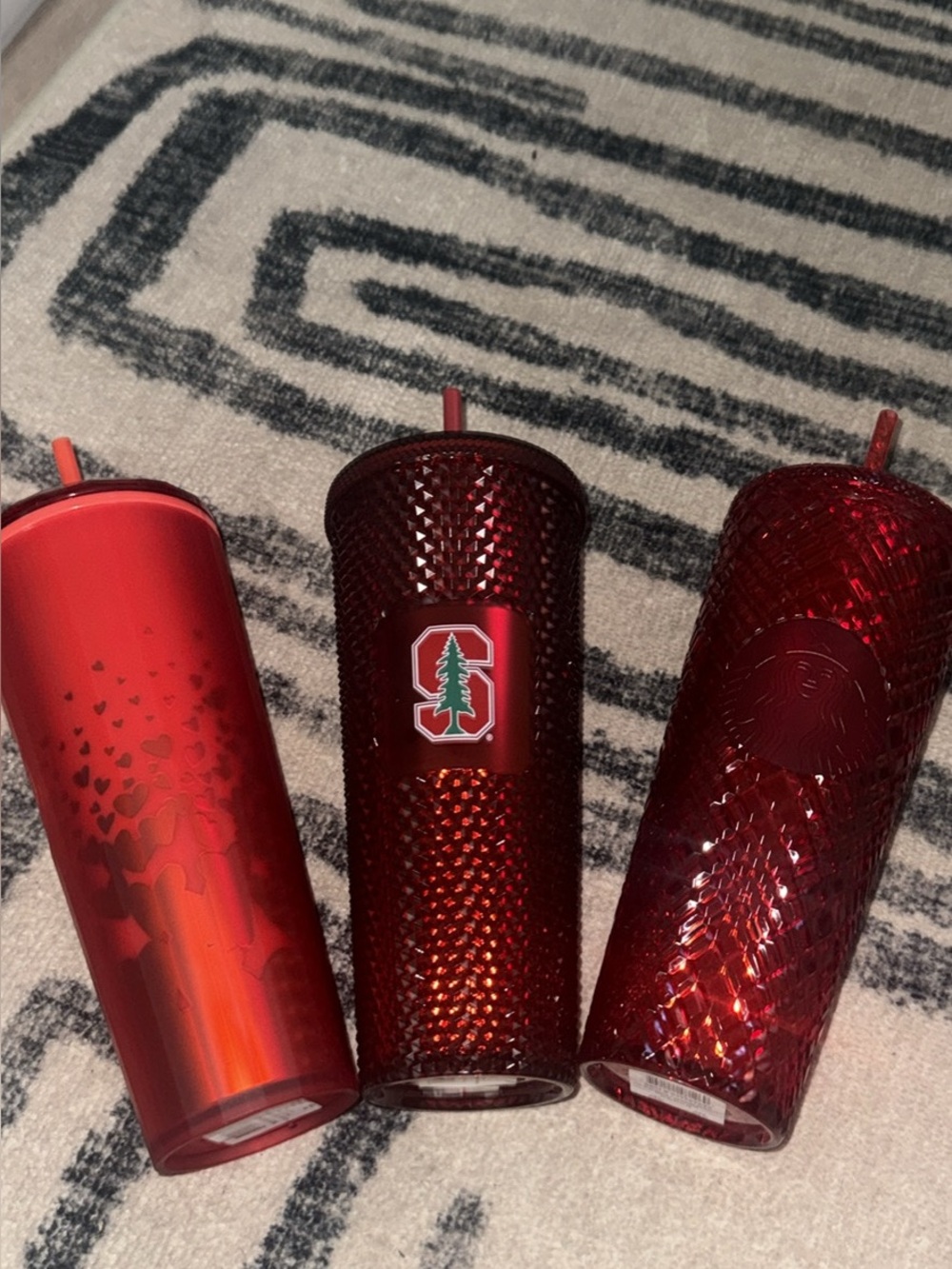 Assorted Textured Reusable Tumbler with Straw - Mixed Colors
